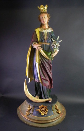 Antike heiligenfigur holz - heiligenfigur,
