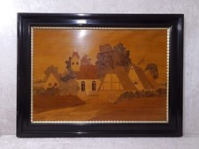 Antikes XL Holz Intarsien Bild